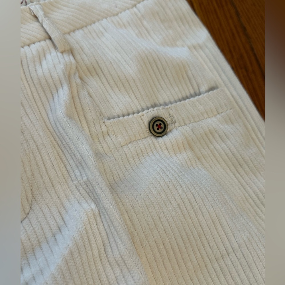 TROVATA vintage cream ivory Corduroy Wide Leg Pants trouser 2 rare TALL - Picture 3 of 6